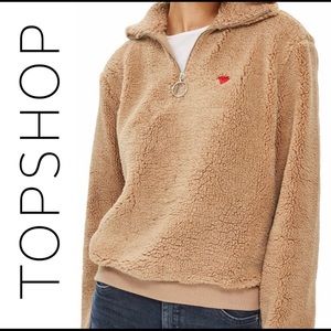 TopShop Sherpa Quarter Zip